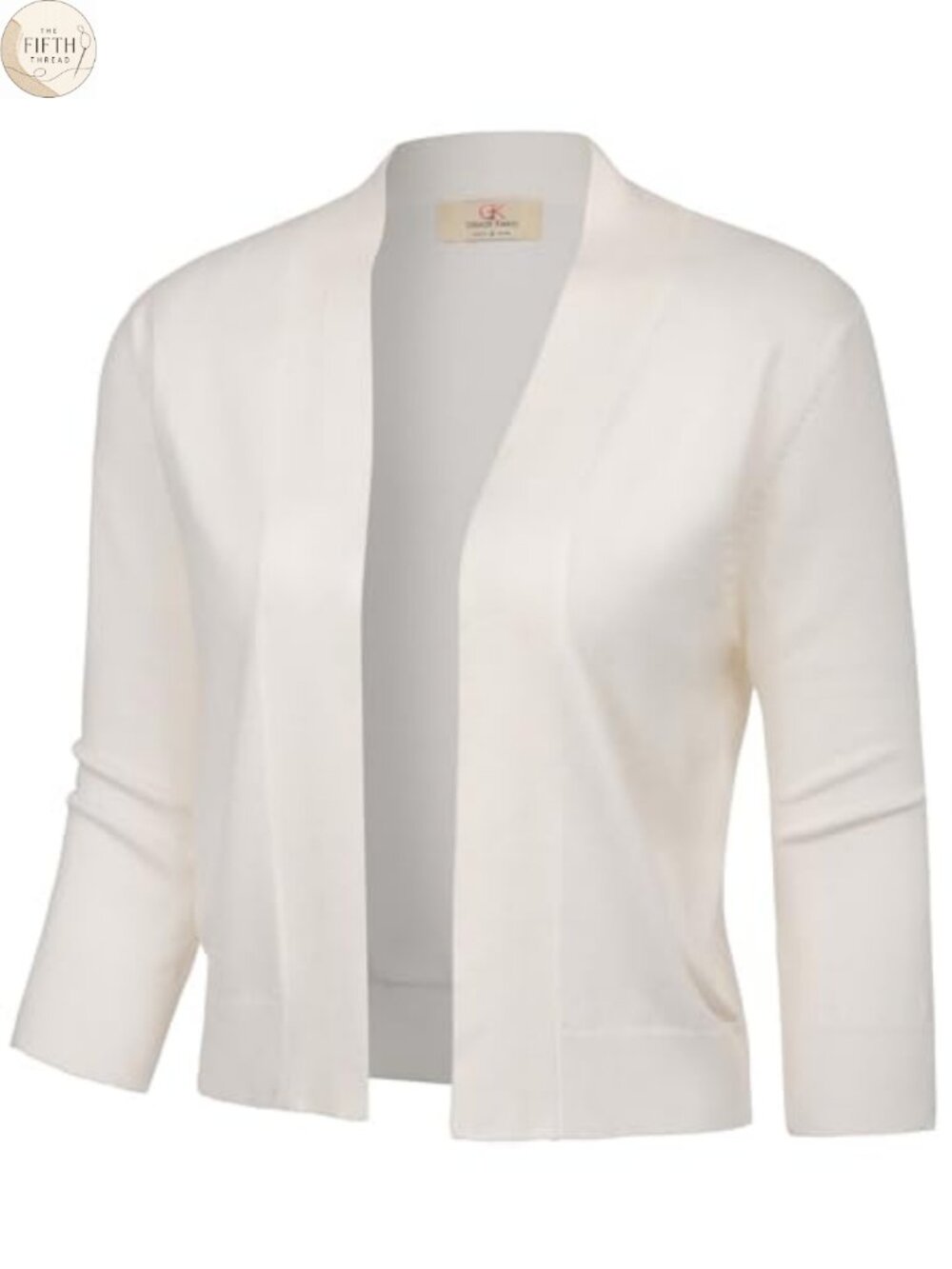 Lightweight Knit Cropped Cardigan Shrug Bolero 3/4 Sleeve Open Front